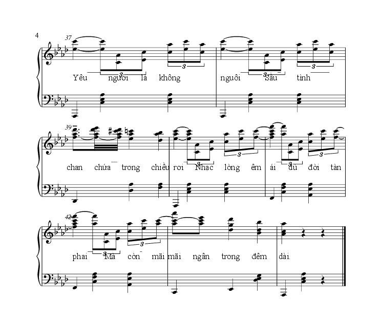 Sheet nhạc Mối Tình Xa Xưa 4